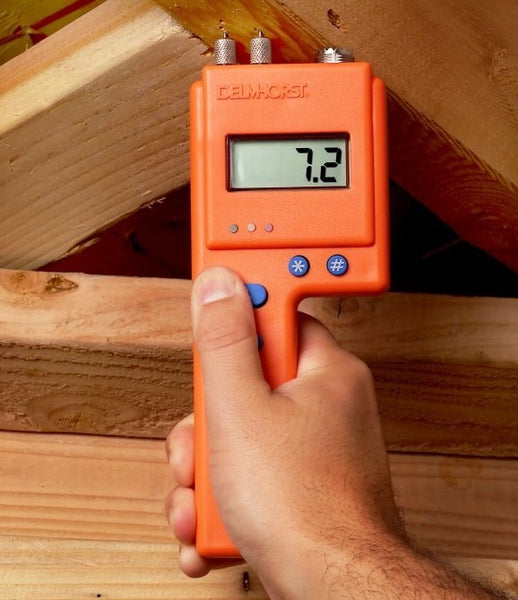 Wood moisture store content meter